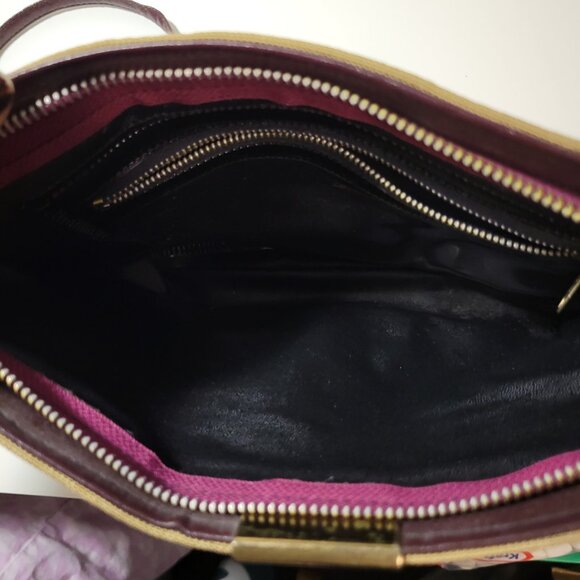 Vintage Julius Resnick Canvas Purse - Light and Dark Brown - Picture 10 of 11